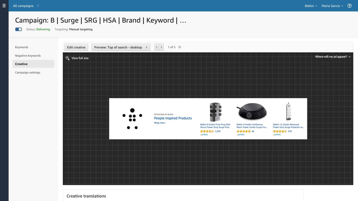Amazon introduces a translation feature for Sponsored Brands ads