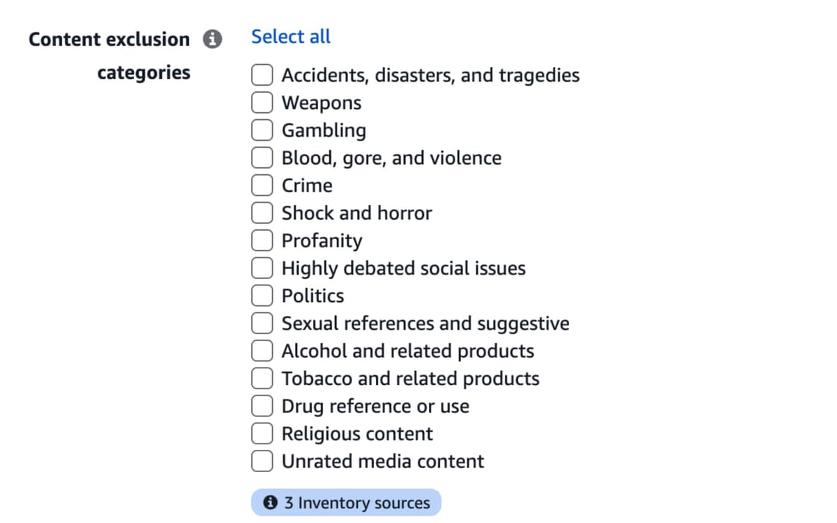 Amazon DSP adds content exclusion categories for brand suitability control