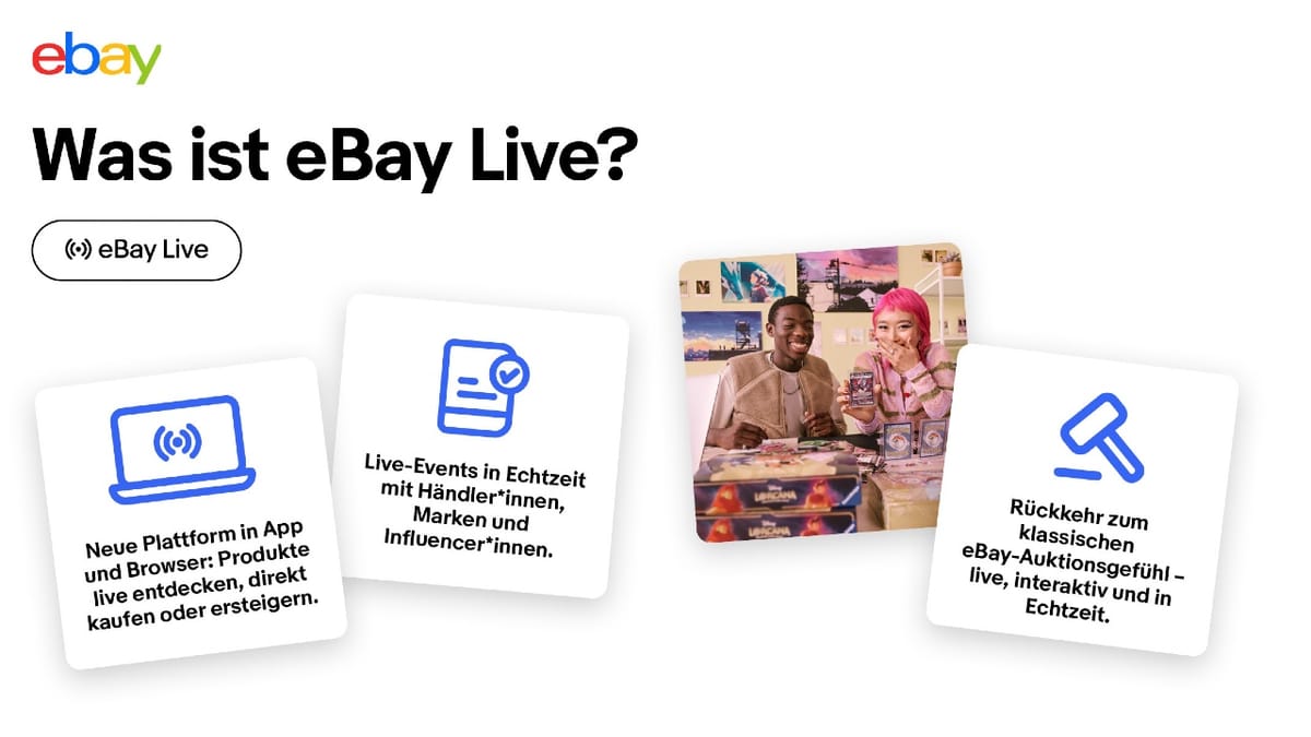 eBay brings back auctions with live shopping in Germany