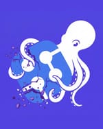 Octopus crushing smaller figure symbolizing SerpApi's trade secret theft lawsuit against SearchApi.