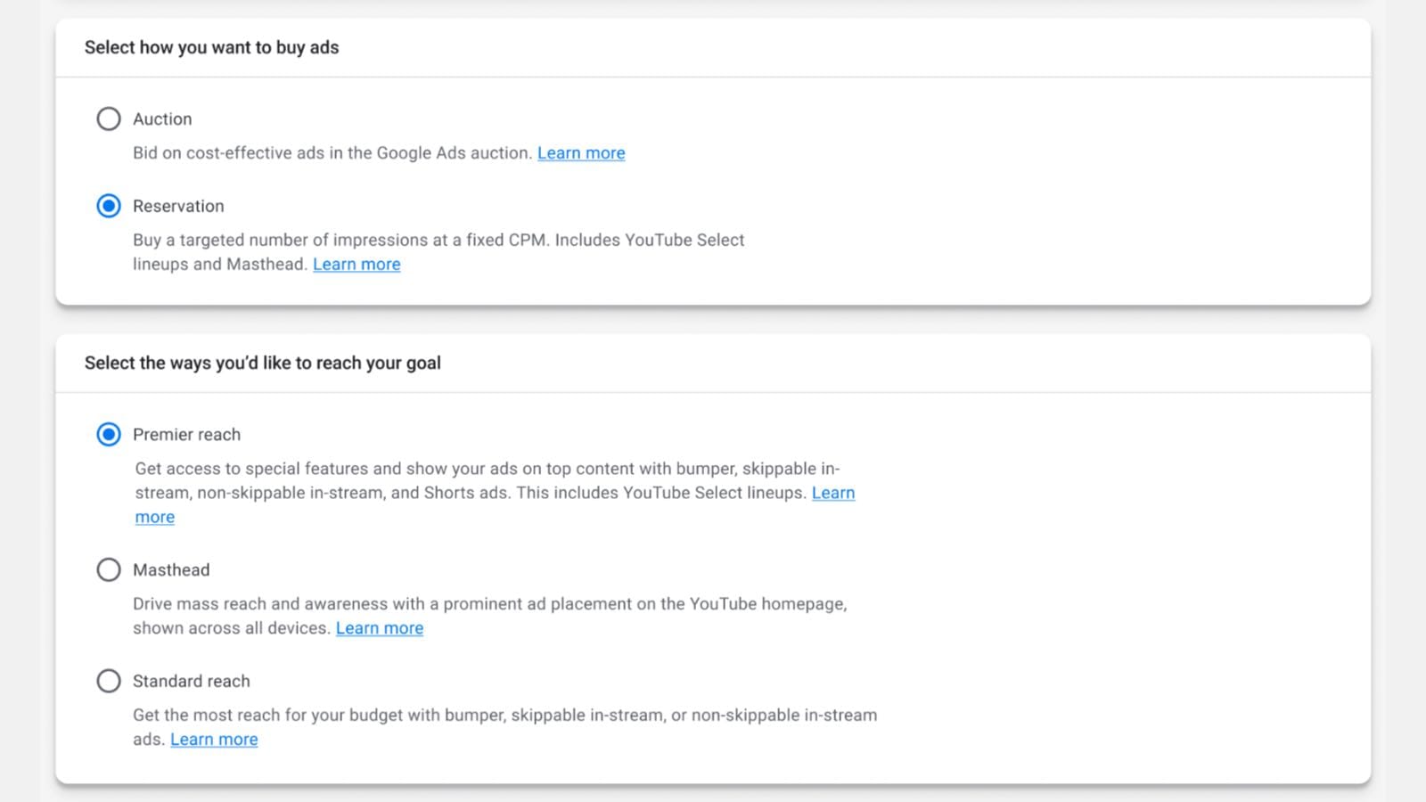 Reservation ads in Google Ads