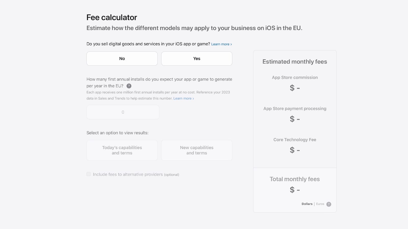 New Apple Fee Calculator