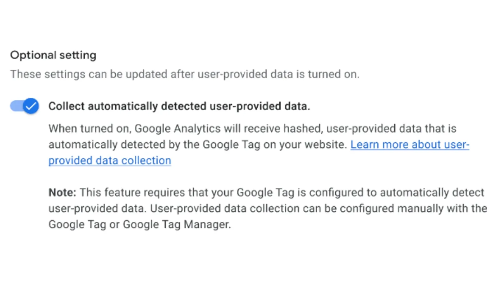 user-provided data without a user ID