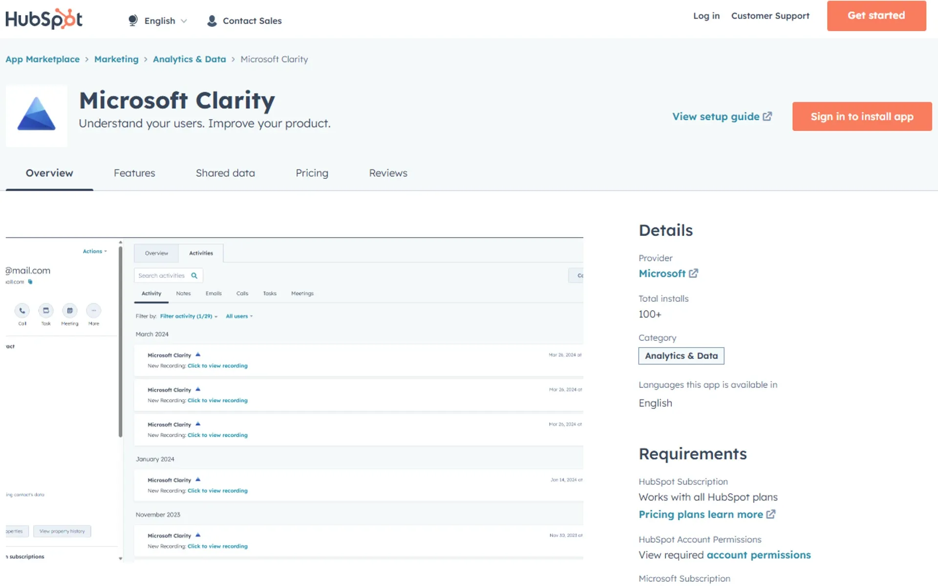 Microsoft Clarity on HubSpot