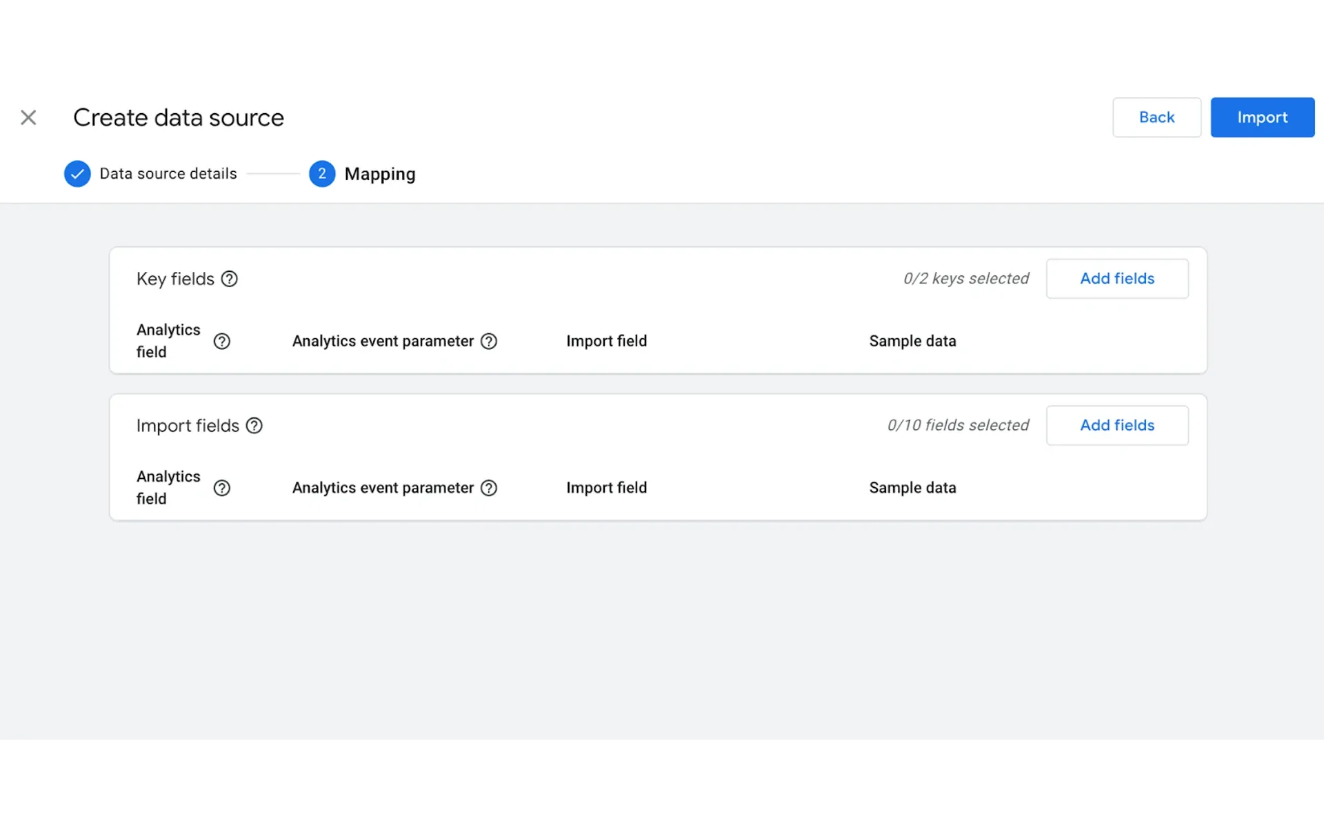 GA4: importing custom event data