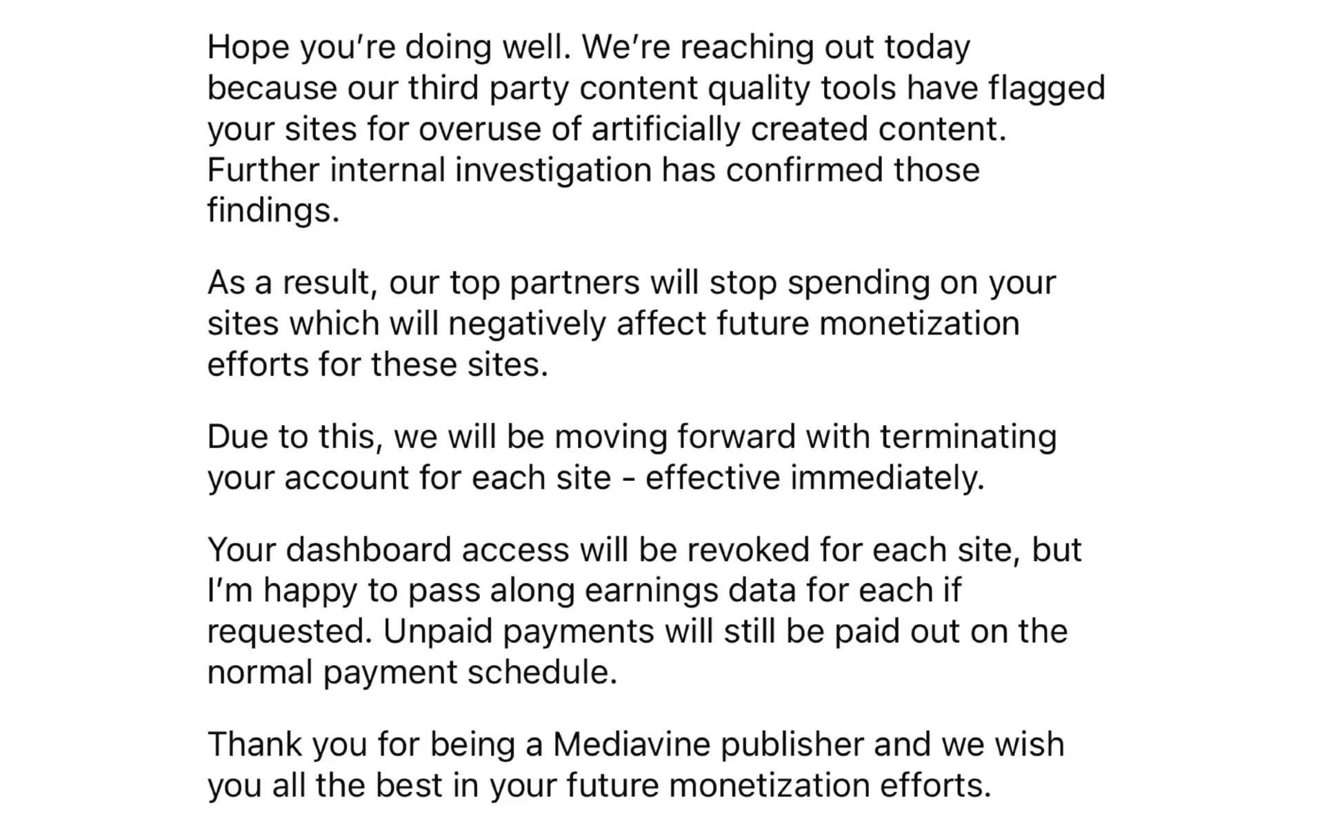 Mediavine Letter