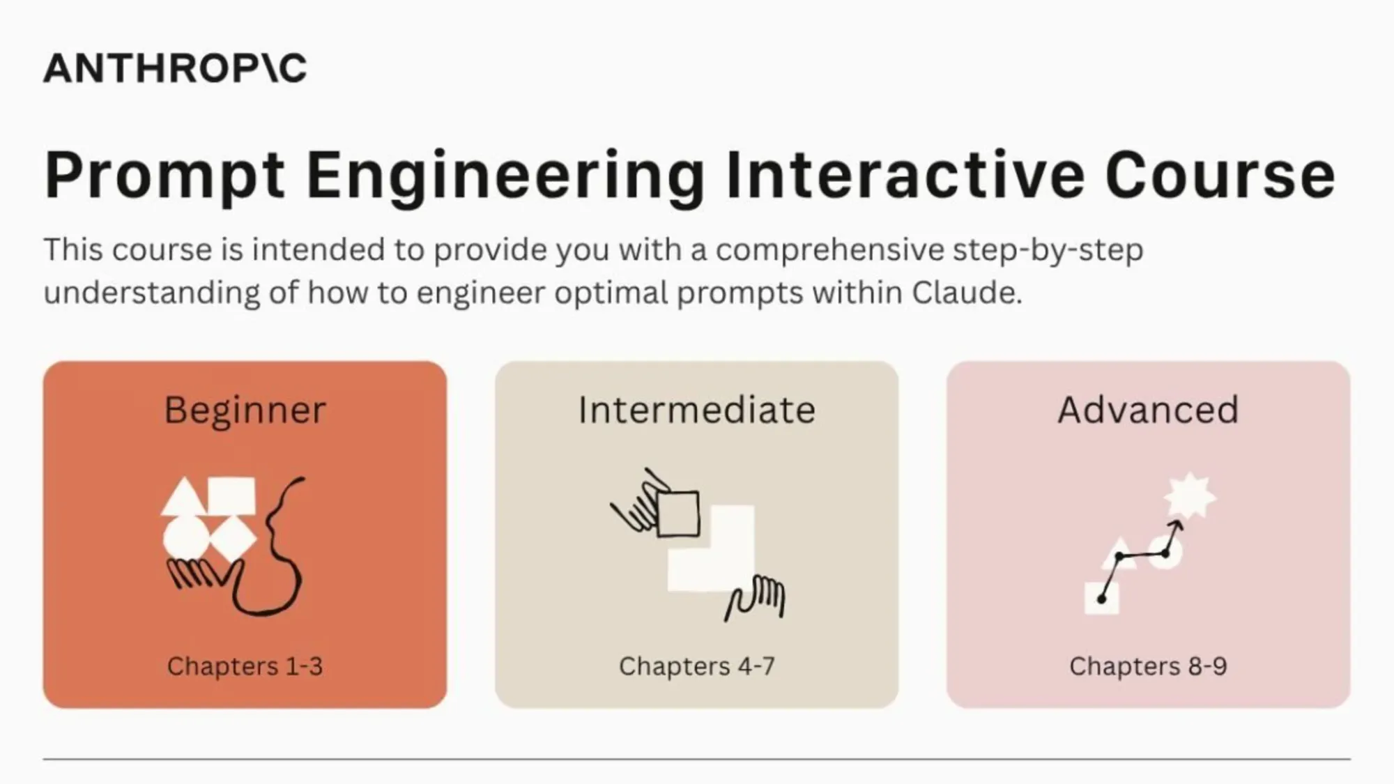 Anthropic's free 9-chapter interactive prompt engineering course for AI professionals and marketers
