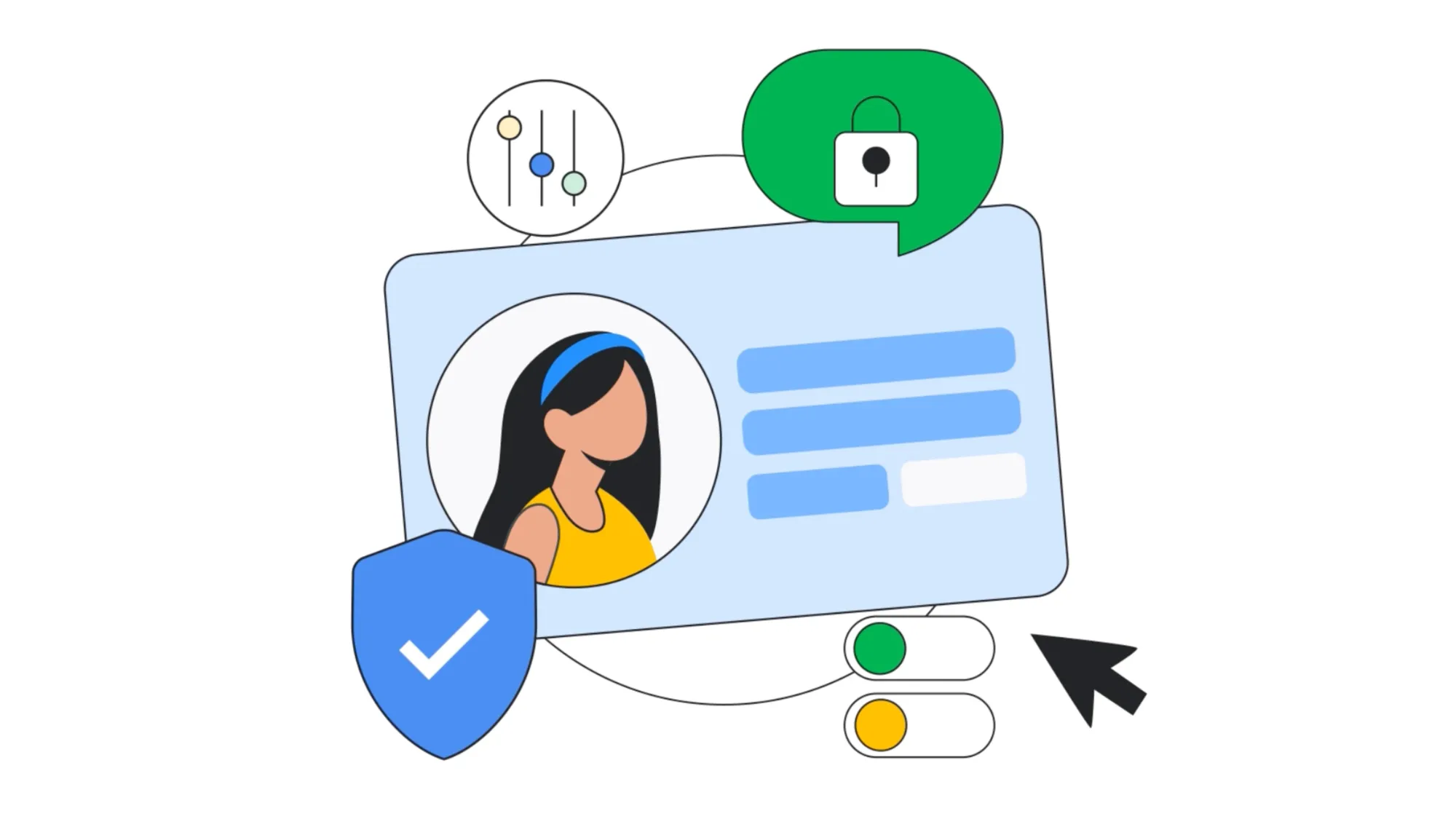 Digital age verification interface showing secure user authentication with privacy controls and verification badges for online safety.