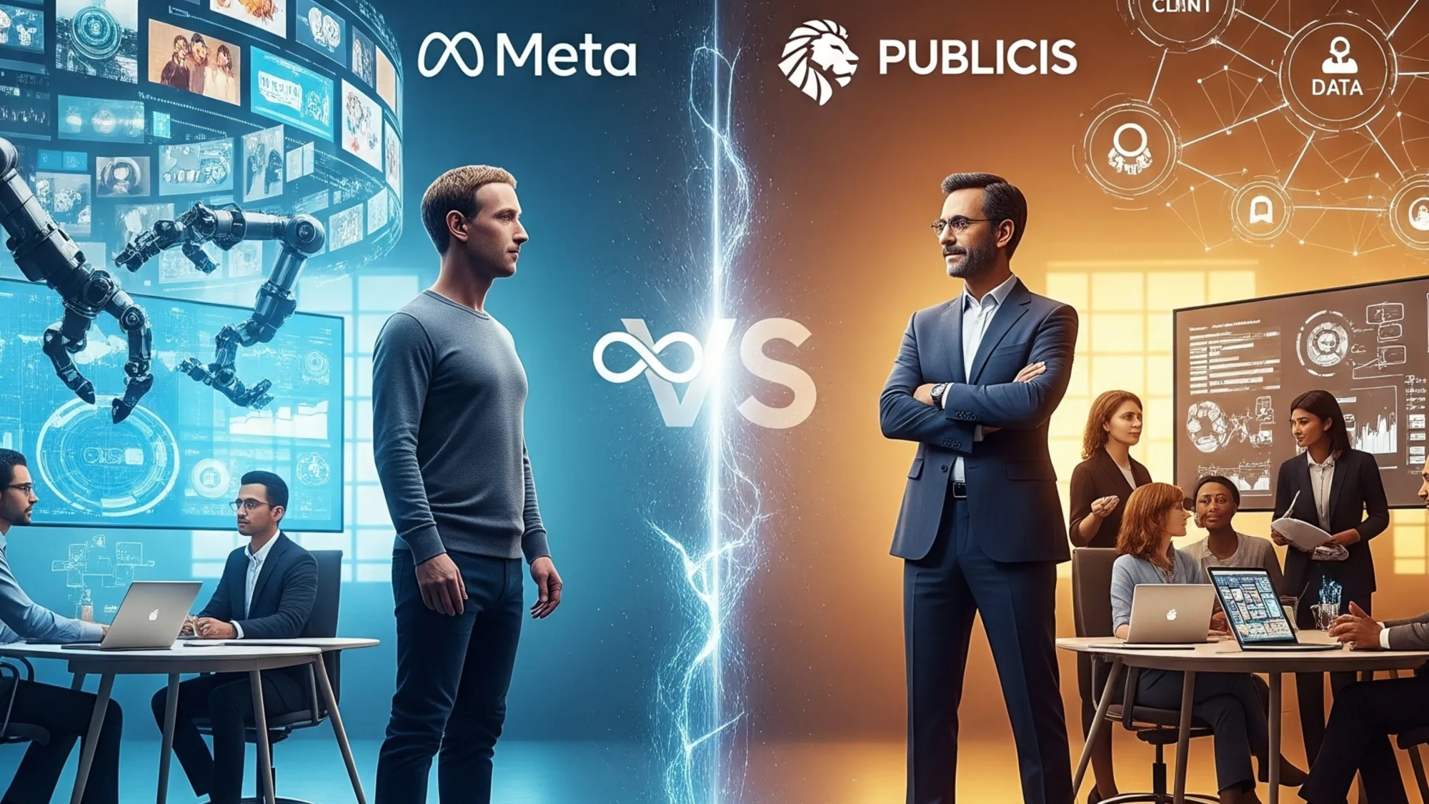 Meta CEO faces Publicis leader as AI automation threatens traditional advertising agencies partnership model