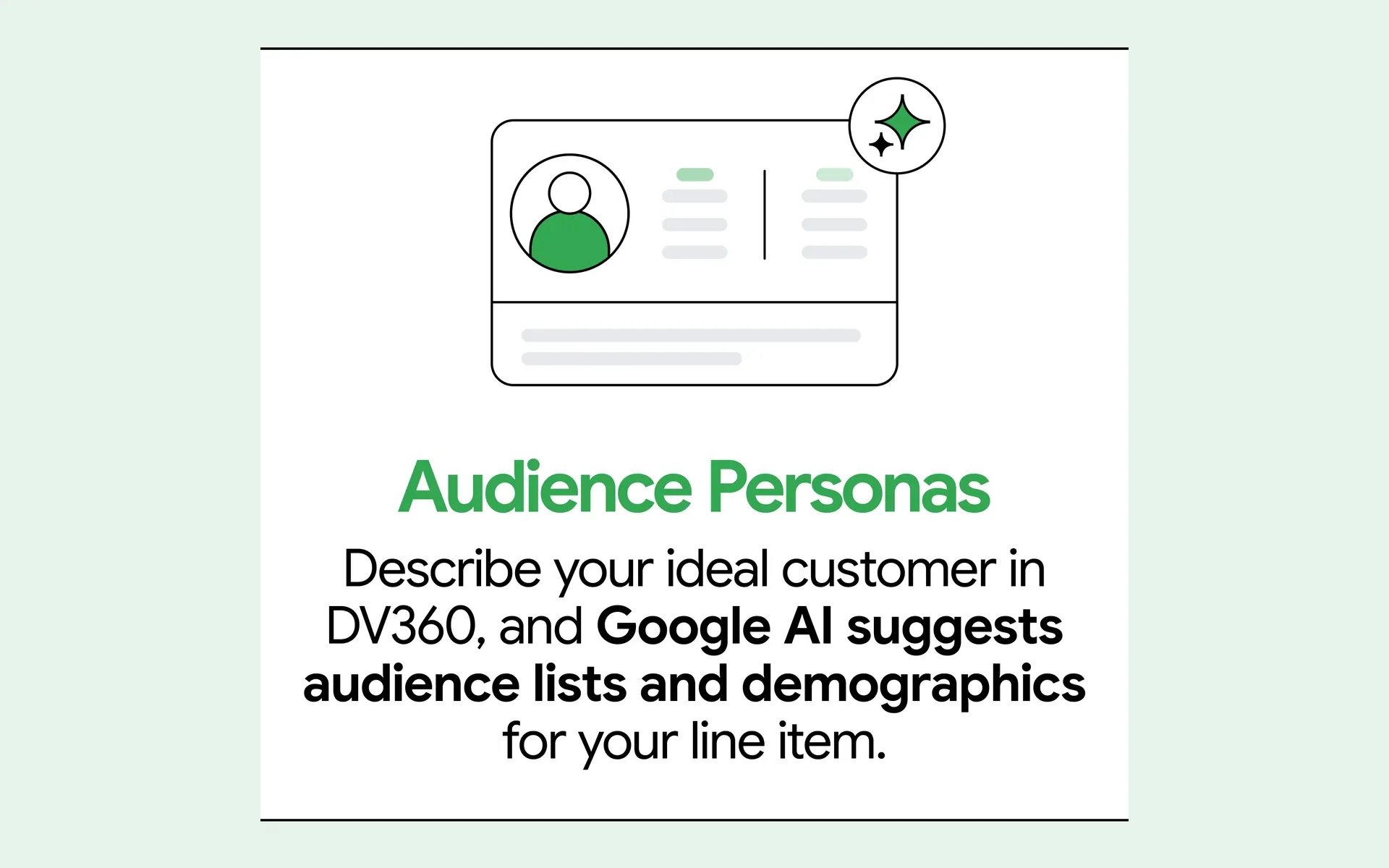 AI-powered Audience Personas in Display & Video 360 converts customer descriptions into targeted ad campaigns.