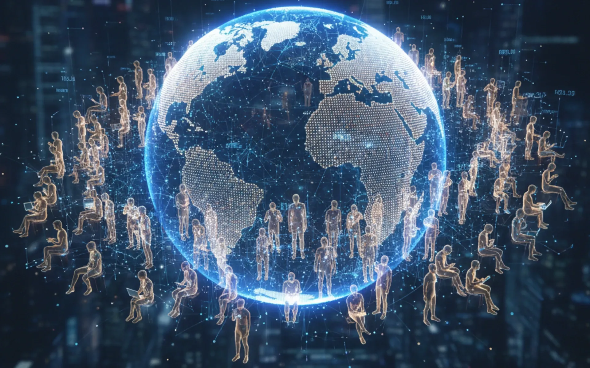 AI-generated image: Global network of users connecting through ChatGPT platform worldwide