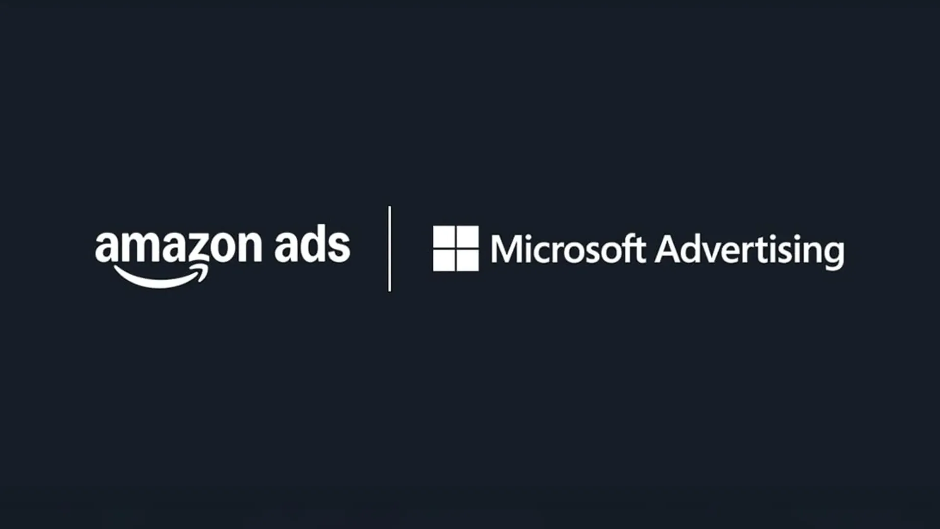 Amazon Ads and Microsoft Advertising logos announcing DSP partnership and SSP integration