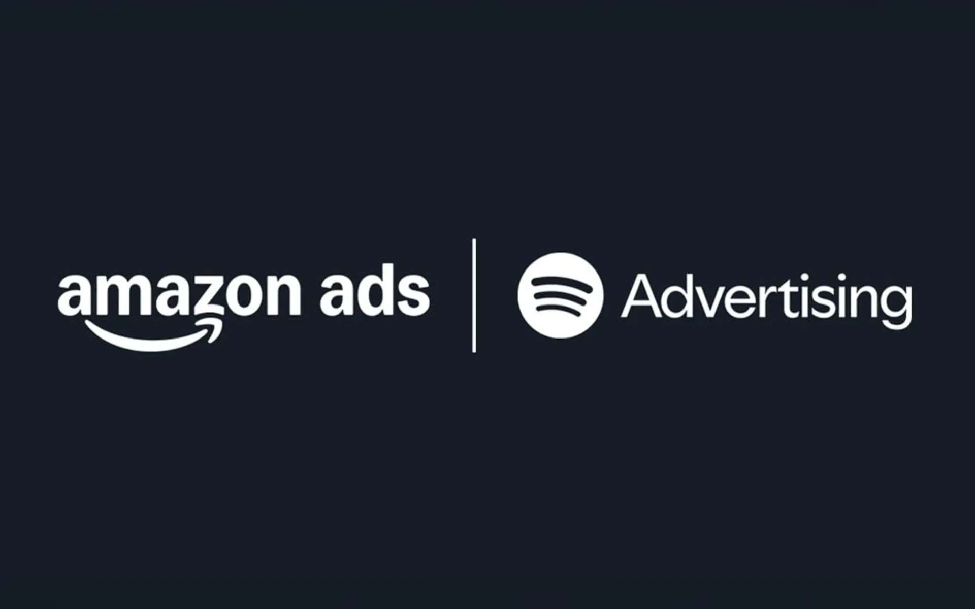 Amazon Ads and Spotify Advertising logos announcing October 2025 programmatic partnership integration