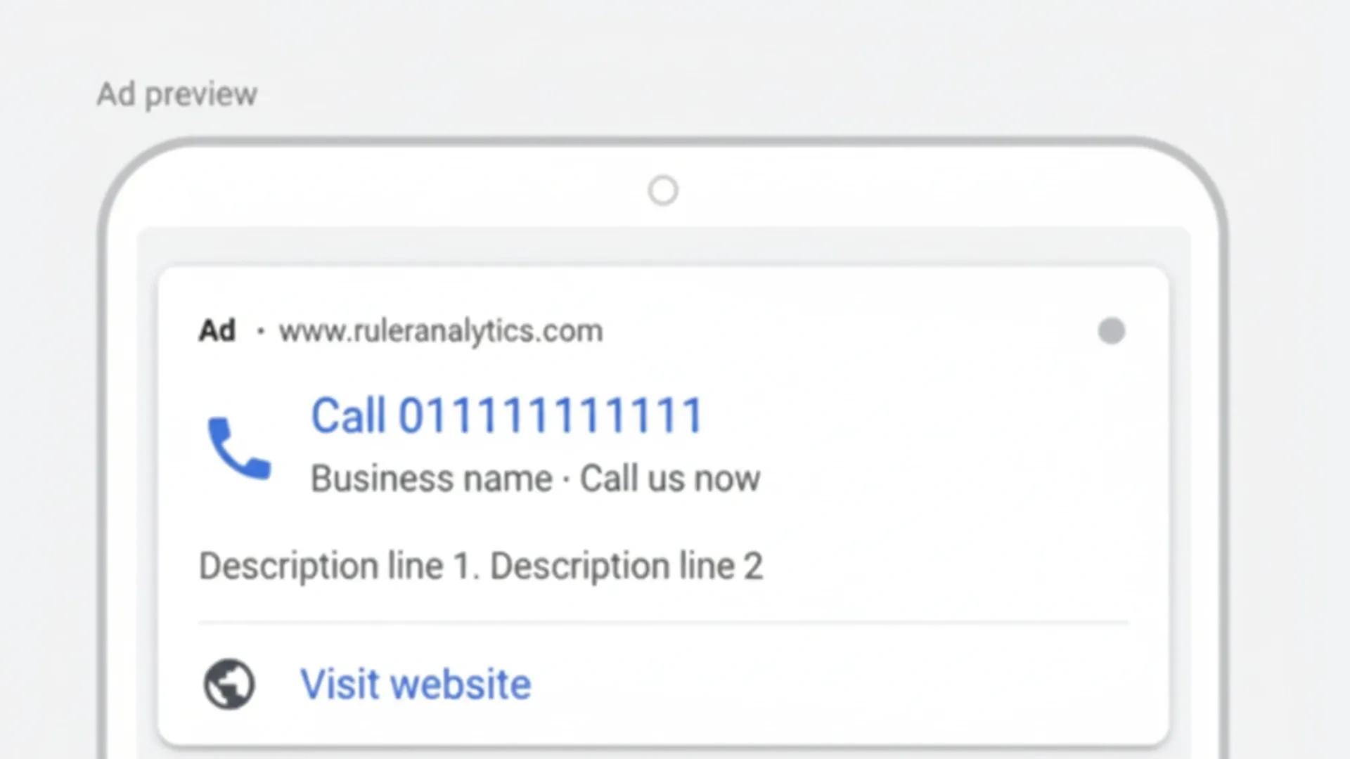 Call ads format showing phone number prominence before Google's 2026 deprecation announcement.