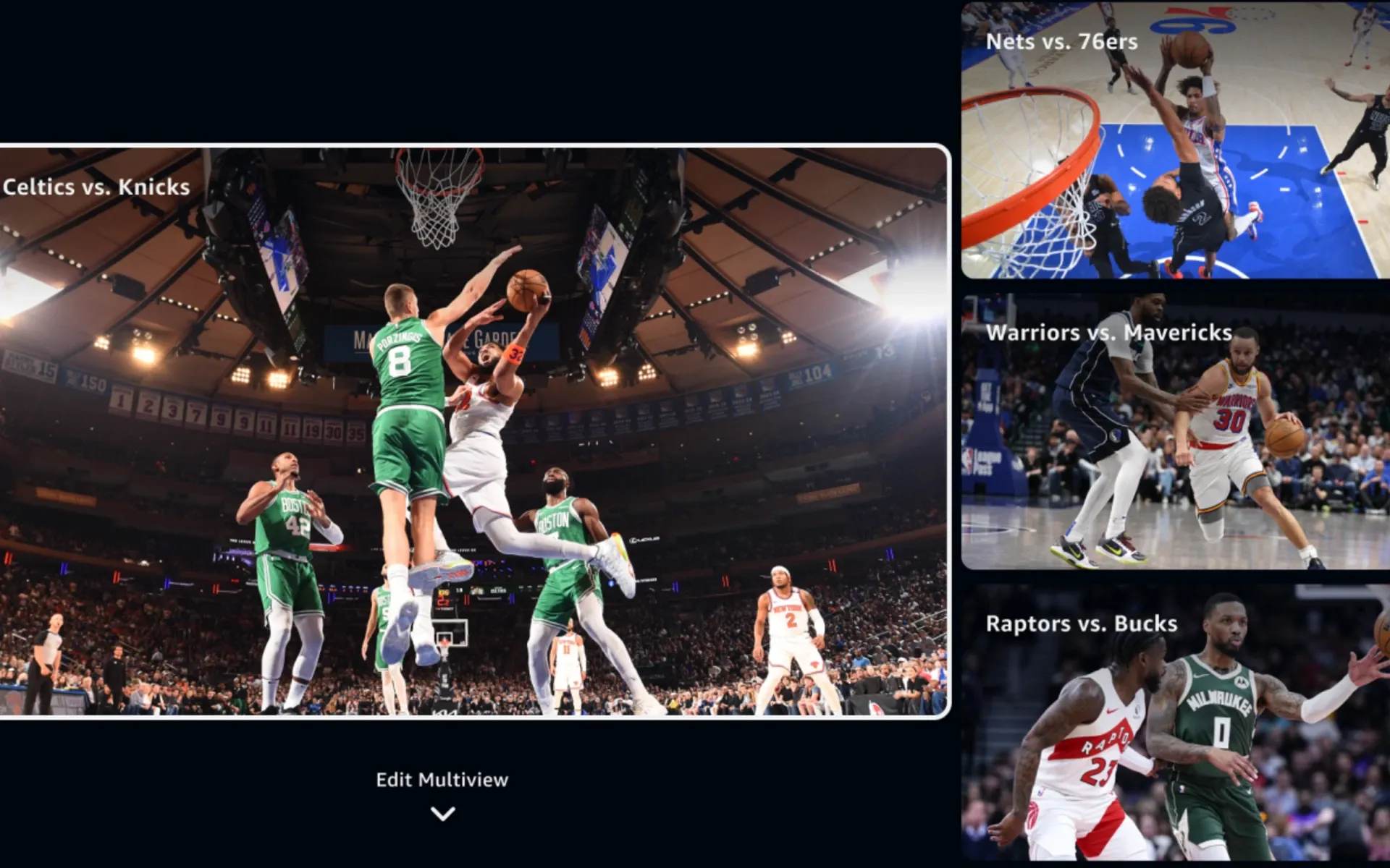 Prime Video's customizable Multiview lets fans watch multiple NBA games simultaneously