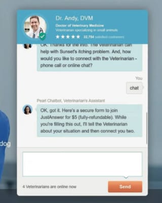 JustAnswer's Pearl chatbot promises $5 access while hiding $65 monthly subscription charges from users