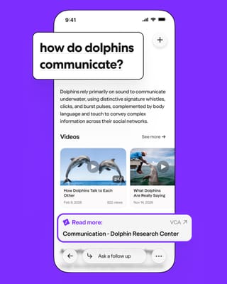 Yahoo Scout answer engine displaying AI-generated response with video results and source citations