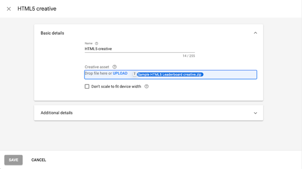 Google stops accepting display creatives with multiple .html files