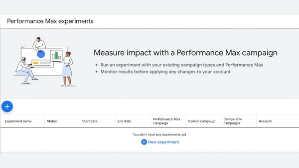 Performance Max experiments