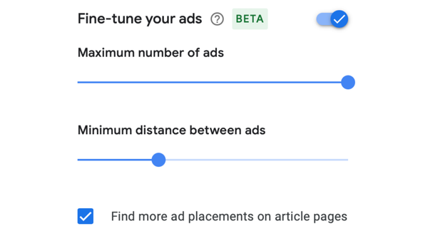 AdSense Fine-Tune Controls