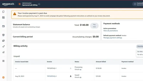 Billing Amazon Sponsored Ads