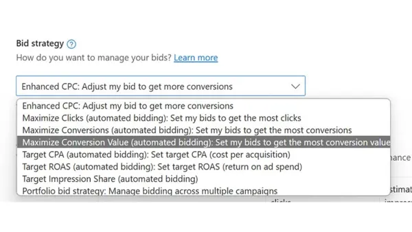 Conversion Value bidding