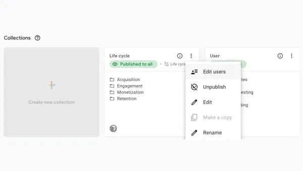 how to assign users or groups to report collections in GA360