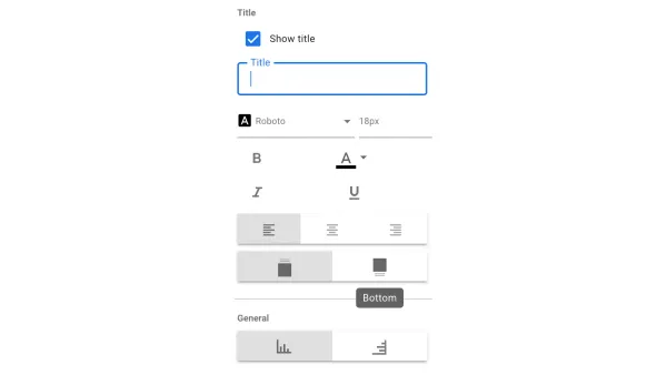 New "Title" section within the "Style" tab of the properties panel