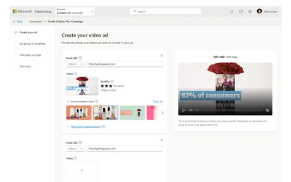 Advertisers can create video ads just by inputting a landing page URL