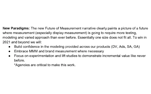 The document also touches on Google's plans to build confidence in modeling provided across its products