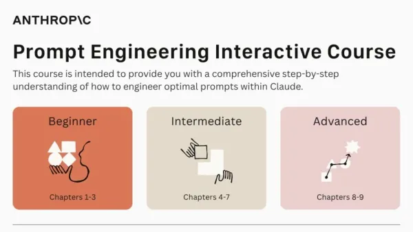 Anthropic's free 9-chapter interactive prompt engineering course for AI professionals and marketers