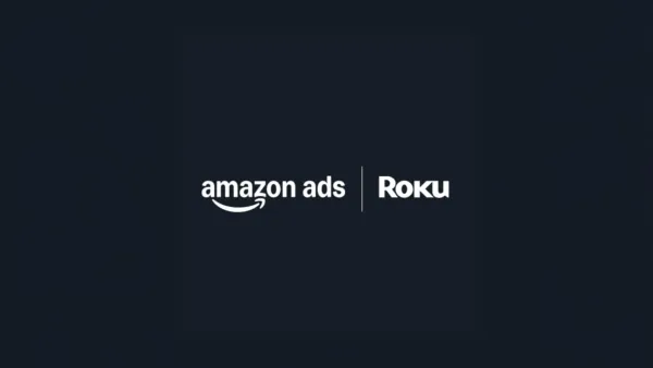 Amazon Ads and Roku logos announcing exclusive CTV partnership for 80M U.S. households through Amazon DSP