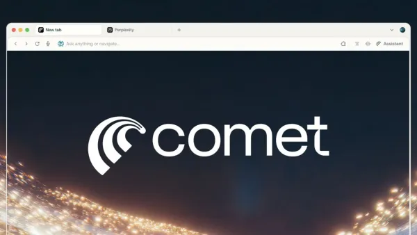 Perplexity Comet browser interface showing AI-powered search integration and assistant features