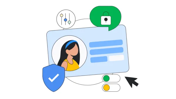 Digital age verification interface showing secure user authentication with privacy controls and verification badges for online safety.