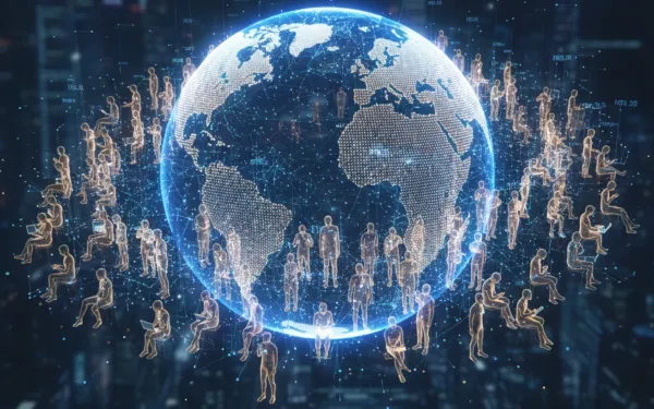 AI-generated image: Global network of users connecting through ChatGPT platform worldwide