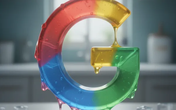 Google logo melting with colorful drops - search bug floods results with ads September 17 2025