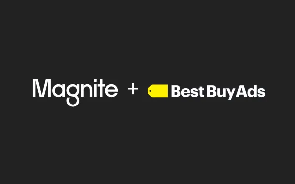Magnite and Best Buy Ads partnership logo announcing programmatic advertising collaboration in retail media.