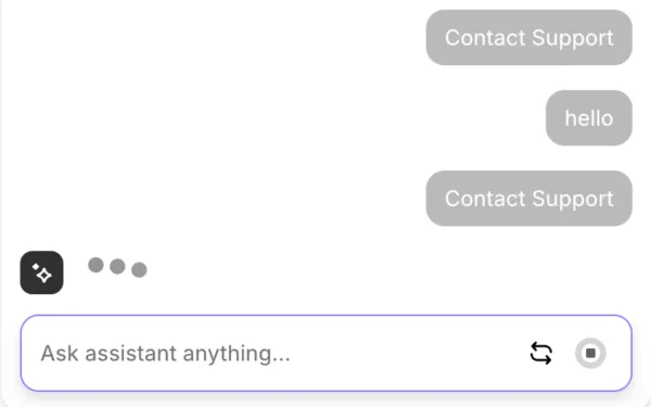 Shopify AI chat interface showing automated support system that creates customer service loops