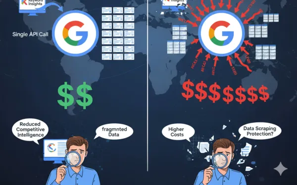 Google's n=100 parameter elimination forces SEO tools to make 10x more API calls, increasing costs dramatically. (AI-generated image)