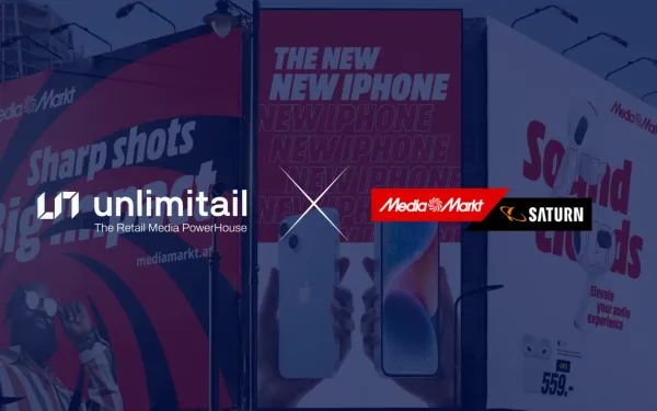 MediaMarktSaturn store displays showcase partnership with Unlimitail for new offsite retail media program.