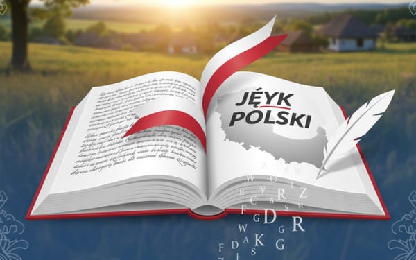 Polish language book with flag and alphabet letters representing top AI performance