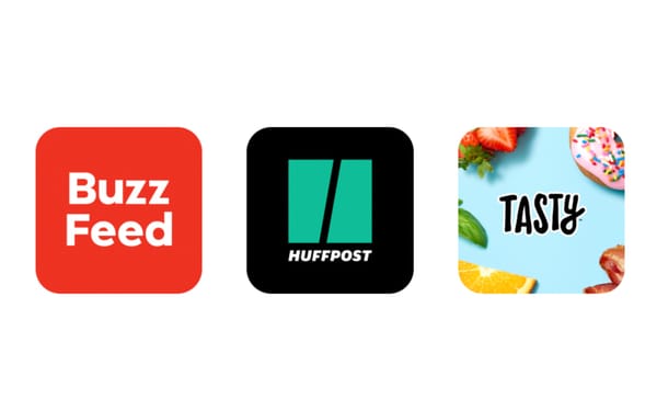 BuzzFeed, HuffPost and Tasty brand logos representing digital media company's portfolio amid traffic shiftRetry