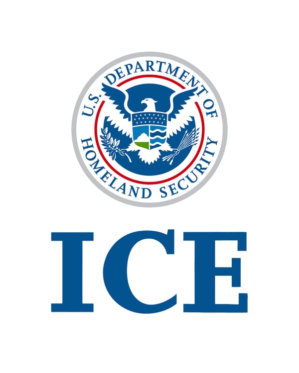 Immigration and Customs Enforcement logo as agency seeks ad tech surveillance tools